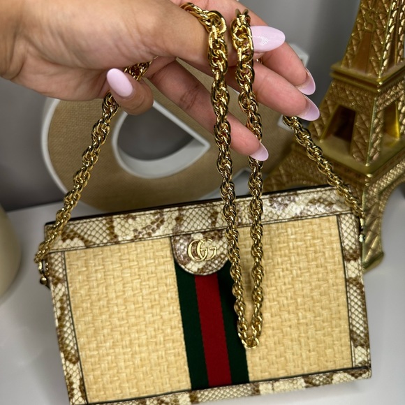 GUCCI
Snakeskin-Trimmed Small Ophidia Chain Bag - Picture 9 of 9